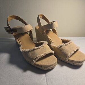 Lucky Brand Sandals 9 Medium Mindra Espadrille Wedge Beach Boho Sandals